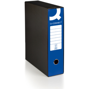 Registratore commerciale con custodia Q-Connect dorso 8 cm - 28,5x32 cm - blu 0201041/Q.BL