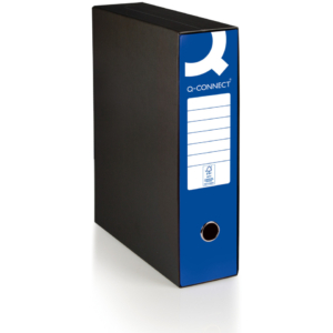 Registratore protocollo con custodia Q-Connect dorso 8 cm - 28,5x35 cm - blu 0201041/P.BL