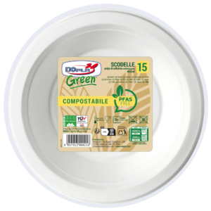 Scodelle in polpa bianche Dopla Green Pfas Free 450 ml - Ø 175 mm - 07775 (conf.15)