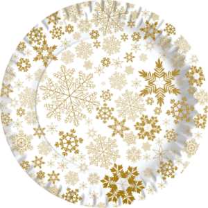 Piatti piani in fibra vergine Dopla Gold Ice - Ø 230 mm - 11818 (conf.10)