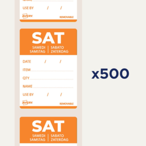 Etichette rimovibili per tracciabilità alimentare giornaliere Avery 40x56 mm - sab/arancione - DLDSATREV-500 (conf.500)
