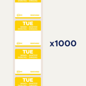Etichette rimovibili per tracciabilità alimentare giornaliere Avery 25x25 mm - mar/giallo - DLSTUEREV-1000 (conf.1.000)