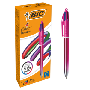 Penne a sfera a scatto BIC 4 Colours Smooth Gradient fucsia 1 mm - 303084 (conf.12)