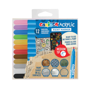 Pennarelli acrilici Carioca punta media - colori assortiti 45294 (conf.12)