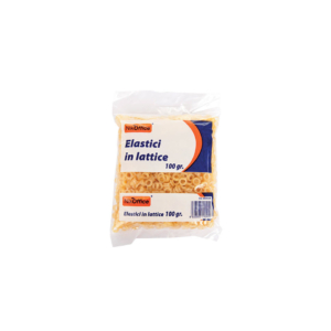 Elastici per lotteria Nikoffice in lattice in busta da 100 g - diametro 0,5 mm - giallo - 06NIK035