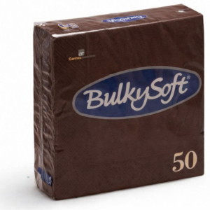 Tovaglioli Bulkysoft Rainbow pura cellulosa 33x33 cm 2 veli - cioccolato - 32760 (24 conf. da 50 pezzi cad.)