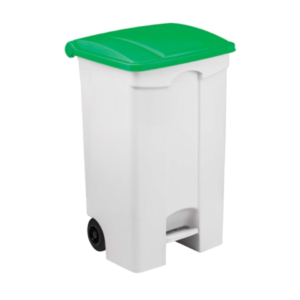 Contenitore mobile a pedale Medial Contitop 90L in PP bianco-verde 115598