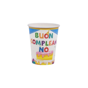 Bicchieri di carta Party Go Buon Compleanno azzurri 27 cl AC0071-T (conf.6)
