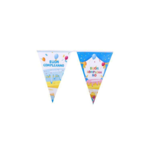 Festone con bandierine triangolari Party Go H.30 cm x 10 m azzurro AC0073-T