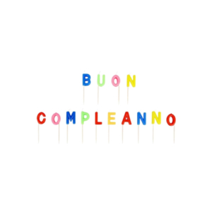 Set candeline Buon Compleanno Party Go H.7,5 cm colorato ED0112-T