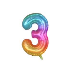 Palloncino Party Go multicolor indicante anni/età H.40 cm n° 3 FB0822