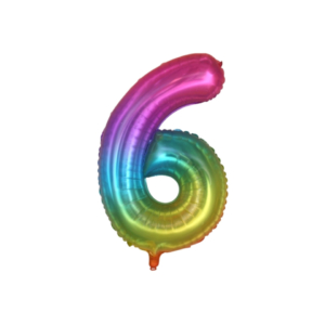 Palloncino Party Go multicolor indicante anni/età H.40 cm n° 6 FB0825