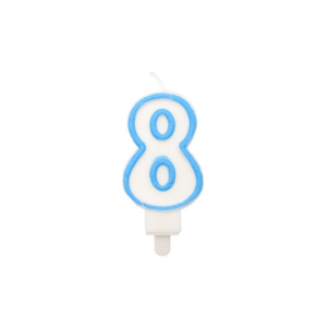 Candelina Party Go bianco e azzurro H.6 cm n° 8 EA0212