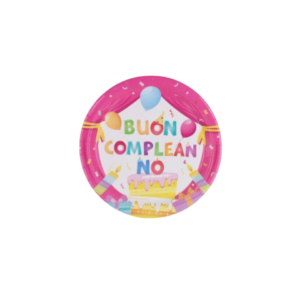 Piatti in carta Party Go Buon Compleanno rosa Ø23 cm AA0076-T (conf.6)