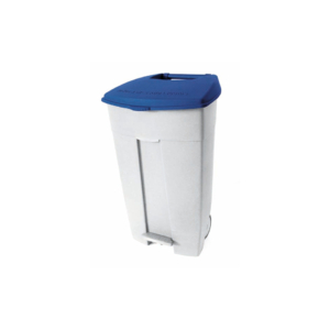 Contenitore mobile a pedale Medial Contiplast 120L in PP bianco-blu 102535