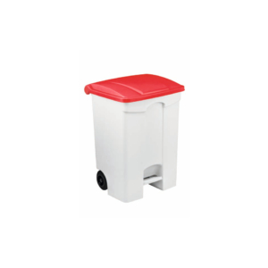 Contenitore mobile a pedale Medial Contitop 70L in PP bianco-rosso 115577