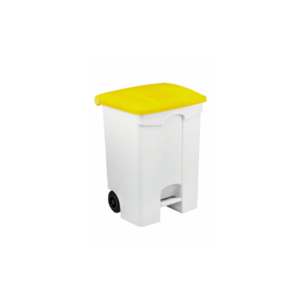 Contenitore mobile a pedale Medial Contitop 70L in PP bianco-giallo 115576