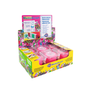 Nastro adesivo con dispenser Eurocel Memograph scrivibile e removibile - 50 mm x 10 m - in PVC - rosa - 021200632