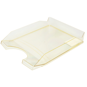 Vaschetta portacorrispondenza da scrivania Office Products in PP A4 - trasparente giallo - 18016011-06