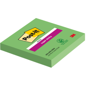 Foglietti riposizionabili Post-it® Super Sticky 76x76 mm - verde - 90 foglietti - 654-6SS-GRN (conf.6 blocchetti)