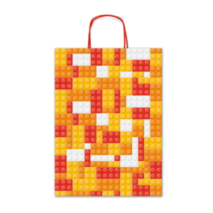Borse shopper Rex-Sadoch Allegra Mattoncini su kraft bianco - 36x12x41 cm rosso/arancio - SDF36-274J (conf.25)