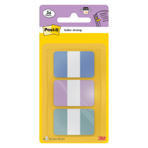 Segnapagina Post-it® Index Pastel Tabs 24x38 mm - blu, viola, verde - 12 segnapagina - 686-3 COAST (conf.3)