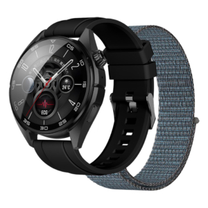 Smartwatch sportivo con GPS Nilox Trailpro display AMOLED 1,43'' doppio cinturino nylon e silicone - nero -