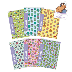 Maxi quaderni Be More Tiny A4 - 100 g/m² - 18+1 fogli - a righe A - con stickers - assortiti - 0122553 (conf.10)