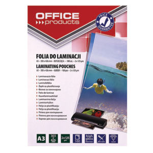 Pouches per plastificatrici Office Products 2x125 µm finitura lucida A3 - conf. 100 pezzi - 20325635-90 - LoveOffice