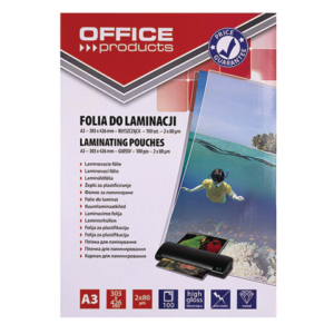 Pouches per plastificatrici Office Products 2x80 µm finitura lucida A3 - conf. 100 pezzi - 20325615-90 - LoveOffice