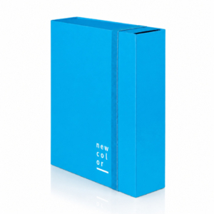 Cartella a 3 lembi con elastico piatto Brefiocart NEW COLOR 25x35 cm Dorso 10 cm Blu