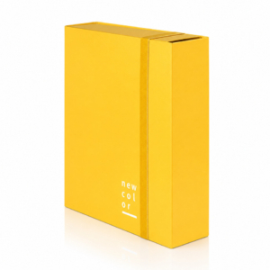 Cartella a 3 lembi con elastico piatto Brefiocart NEW COLOR 25x35 cm Dorso 10 cm in Giallo