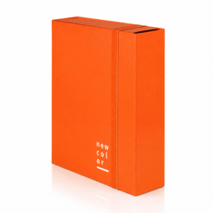 Cartella a 3 lembi con elastico piatto Brefiocart NEW COLOR 25x35 cm Dorso 10 cm Arancio