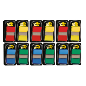 Segnapagina Post-it® Index 680 - segnapagina - Blu, Giallo, Rosso, Verde (conf.12)