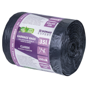 Sacchi immondizia per rifiuti organici Donau Expert 35 L 66x50 cm - 20 µm nero - 22384615-05 (rotolo 100 sacchi)