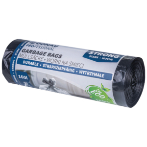 Sacchi immondizia per rifiuti inorganici Donau Professional 160 L 110x90 cm - 35 µm nero - 22227742-05 (rotolo 10 sacchi)
