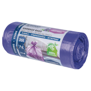Sacchi profumati per rifiuti inorganici Donau Professional 35 L 66x49 cm - 18 µm lavanda - 22224419-09 (rotolo 24 sacchi)