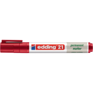 Pennarello indelebile Edding 21 EcoLine punta tonda - tratto 1,5-3 mm rosso - 4-21002