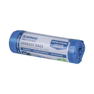 Sacchi immondizia per rifiuti inorganici Donau Professional 35 L 57x49 cm - 27 µm blu - 22213318-01 (rotolo 15 sacchi)