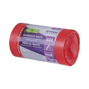 Sacchi immondizia per rifiuti sanitari Donau Expert 60 L 70x60 cm - 20 µm rosso - 22387723-04 (rotolo 50 sacchi)