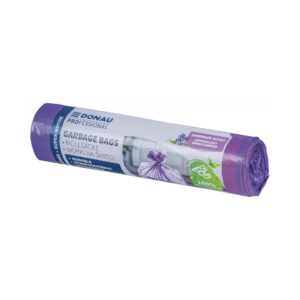 Sacchi profumati per rifiuti inorganici Donau Professional 60 L 69x62 cm - 28 µm lavanda - 22213322-09 (rotolo 10 sacchi)