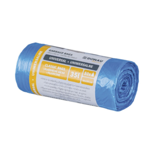 Sacchi immondizia per rifiuti inorganici Donau Home 35 L 60x50 cm - 8,5 µm blu - 22557713-01 (rotolo 50 sacchi)