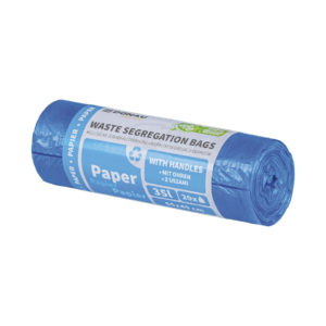 Sacchi immondizia per raccolta differenziata carta Donau Home 35 L 65x49 cm - 14 µm blu (rotolo 20 sacchi)