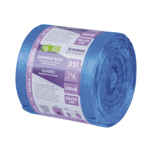 Sacchi immondizia per rifiuti inorganici Donau Expert 35 L 66x50 cm - 20 µm blu - 22384619-01 (rotolo 150 sacchi)