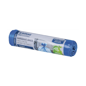 Sacchi immondizia per rifiuti inorganici Donau Professional 60 L 68x58 cm - 27 µm blu - 22213322-01 (rotolo 10 sacchi)