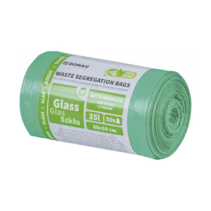Sacchi immondizia per raccolta differenziata vetro Donau Home 35 L 60x50 cm - 20 µm verde (rotolo 50 sacchi)