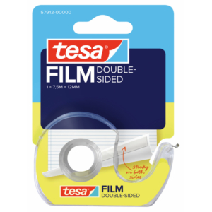 Nastro biadesivo Tesa tesafilm® 12mm x 7,5m in chiocciolina con lama in metallo Trasparente - 57912-00000-01