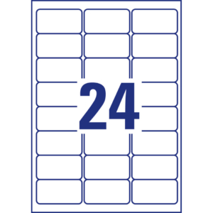 Etichette freezer Avery 63,5x33,9 mm - Bianco - Laser/inkjet - 24 etichette per foglio - 25 fogli - L7970-25 (600 etichette)