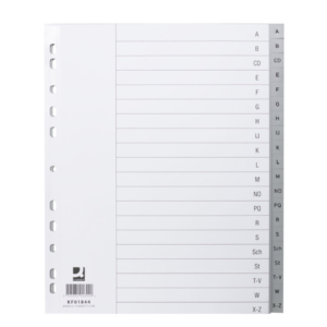 Divisori alfabetici Q-Connect A-Z 24,5x29,7 cm Grigio KF01844 (20 pagine)