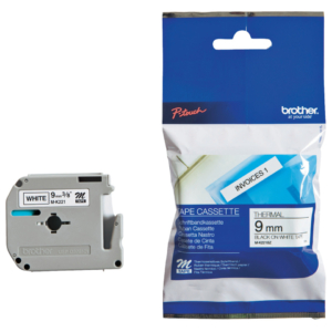 Nastro per etichettarice Nero/Bianco Brother - 9 mm x 8 mt - MK221BZ